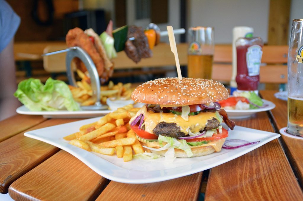 hamburger, fries, burger, food, cheese burger, fast food, meal, yummy, burger, burger, burger, burger, burger